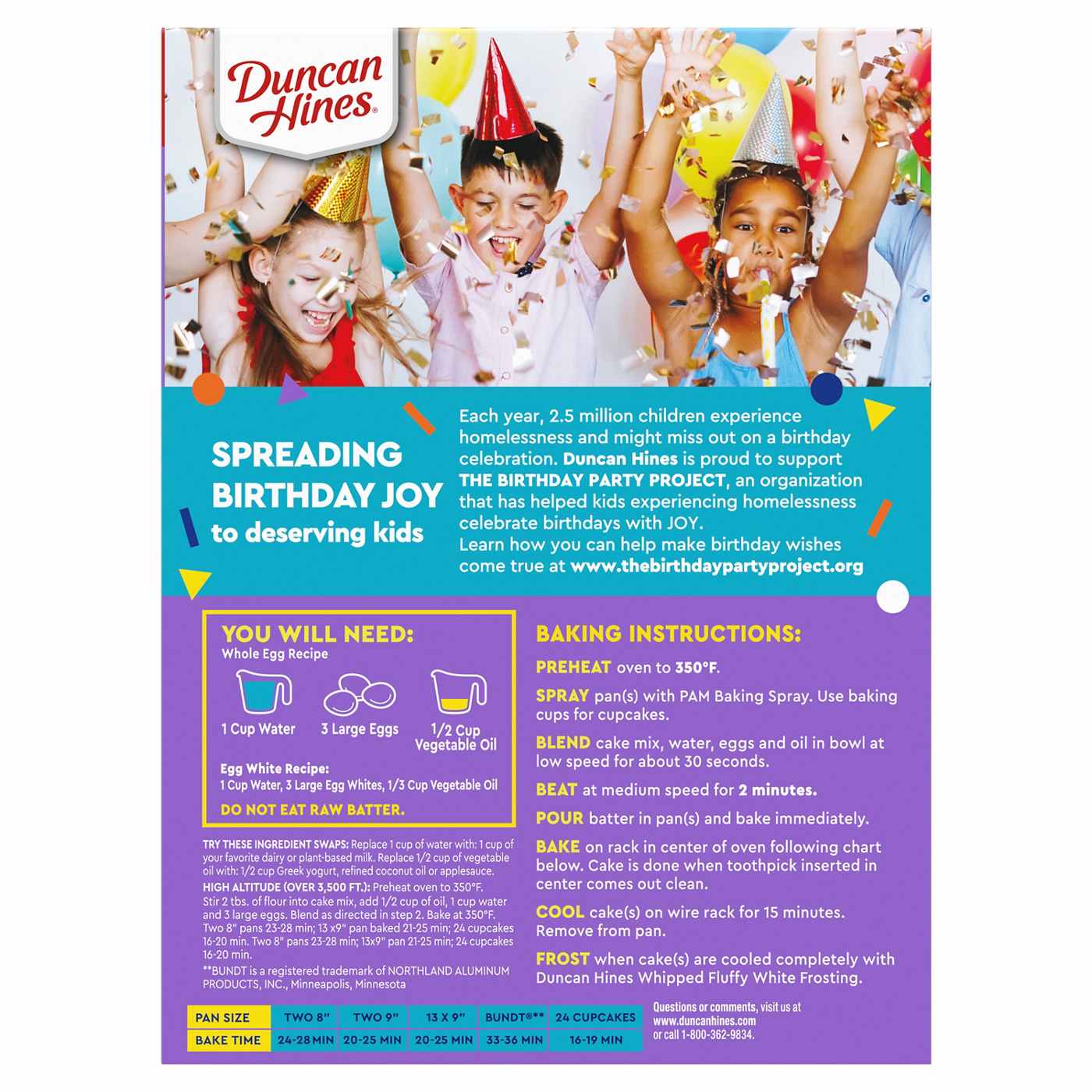 Duncan Hines Signature Perfectly Moist Rainbow Confetti Cake Mix Shop