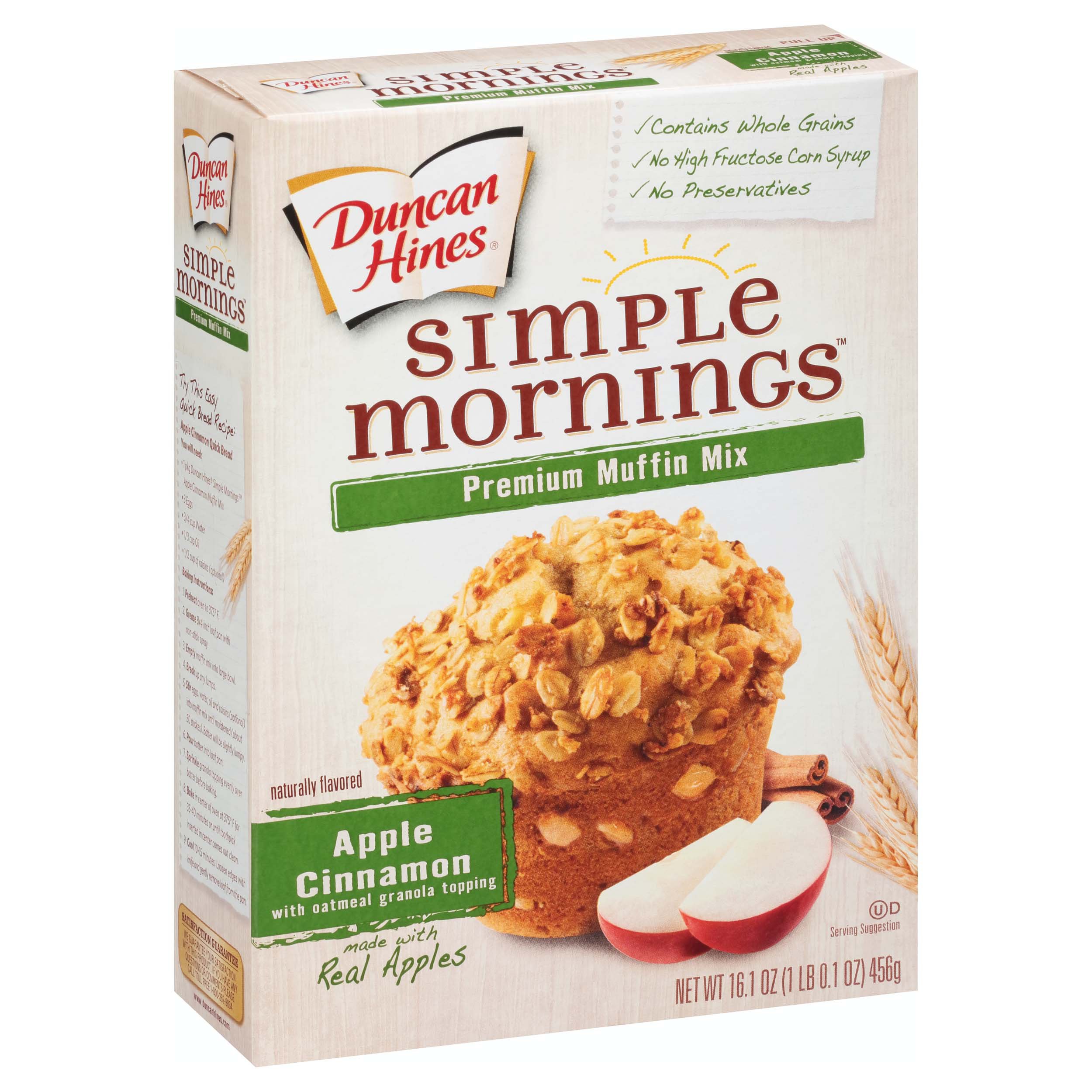 Duncan Hines Simple Mornings Whole Grain Apple Cinnamon Muffin Mix