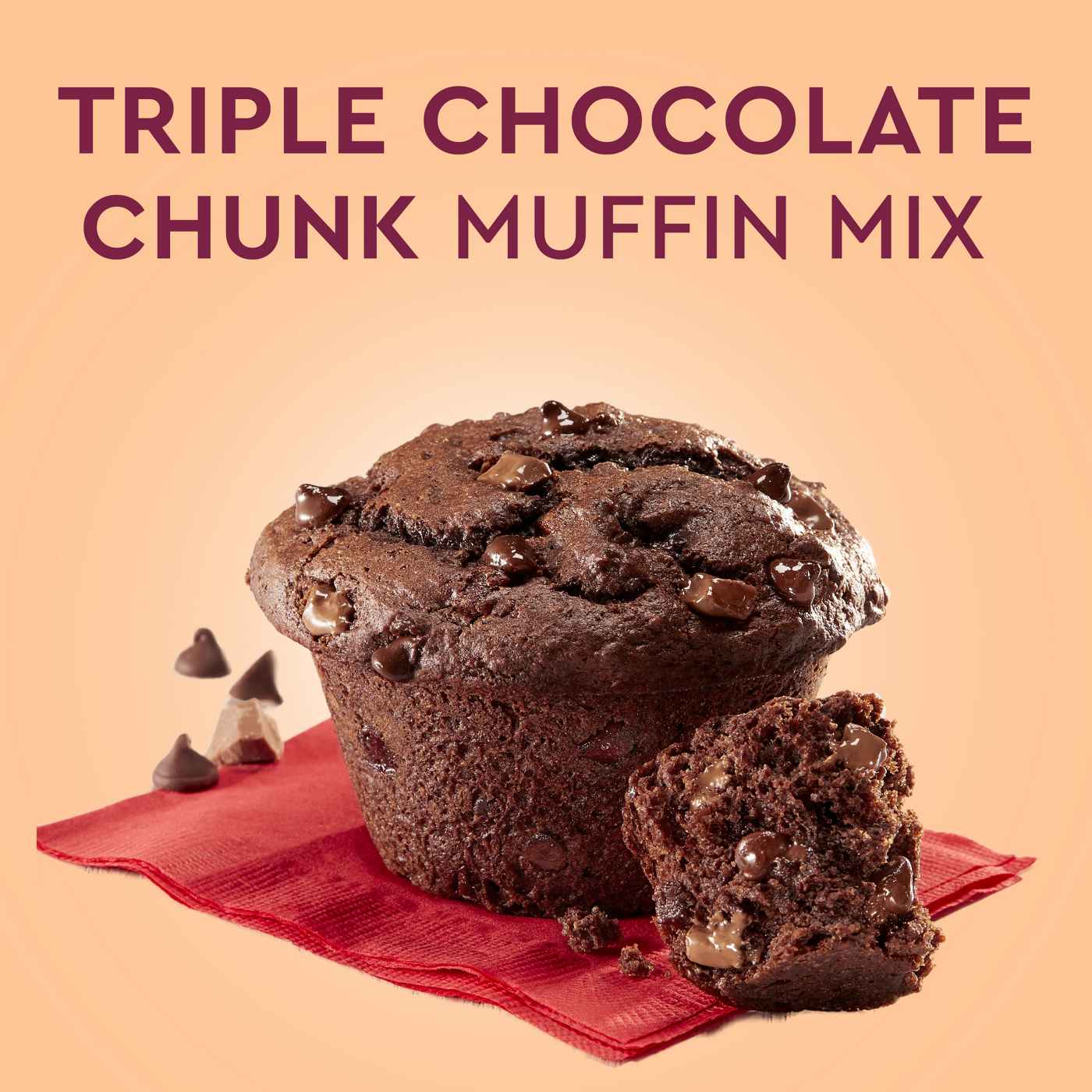 Duncan Hines Simple Mornings Triple Chocolate Chunk Premium Muffin Mix; image 5 of 7
