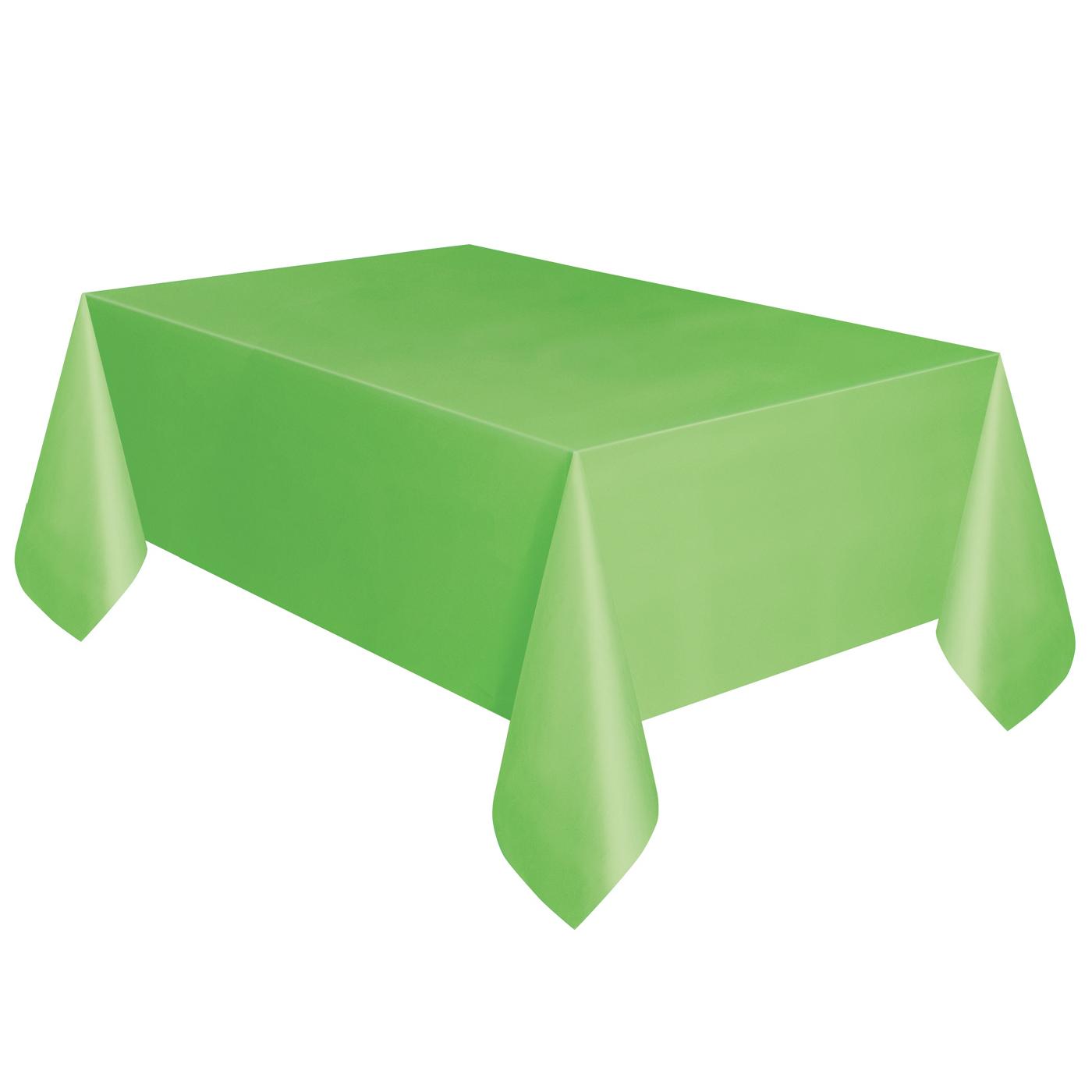 unique Party Plastic Rectanglular Table Cover - Lime Green; image 2 of 2