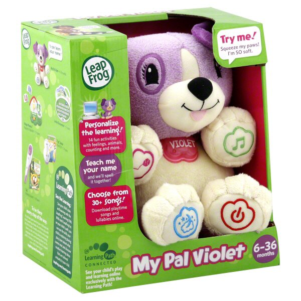 Leap Frog My Pal Violet Personalize Your Child's Learning Plush Puppy Songs NEW 