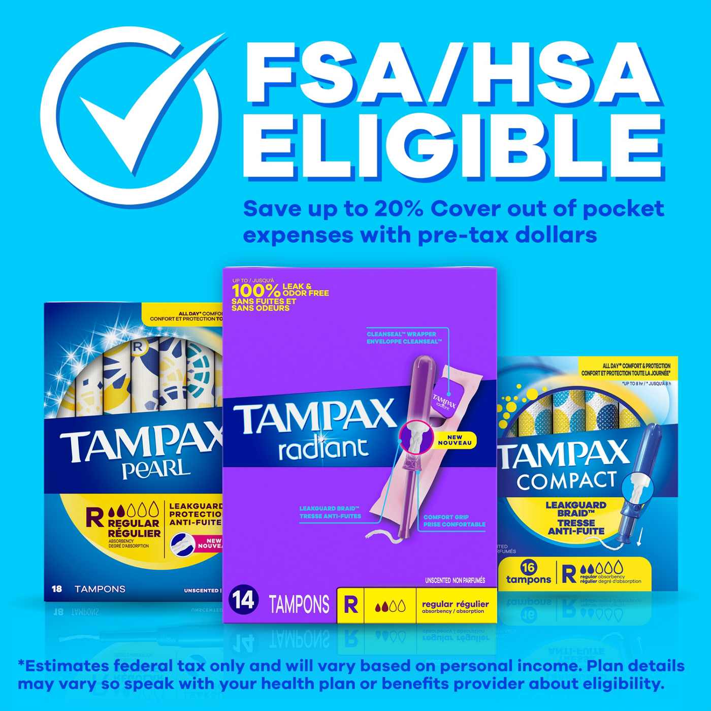 Tampax Pearl Tampons Regular Unscented; image 5 of 10