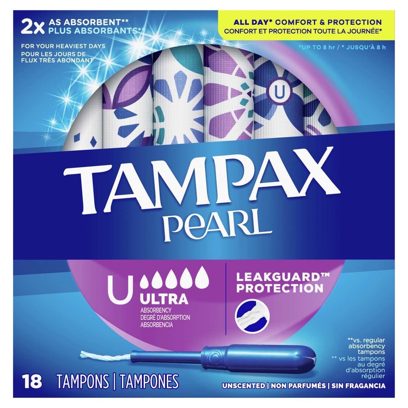 Tampax Pearl Tampons Ultra Absorbency, Unscented - Shop Tampons at H-E-B