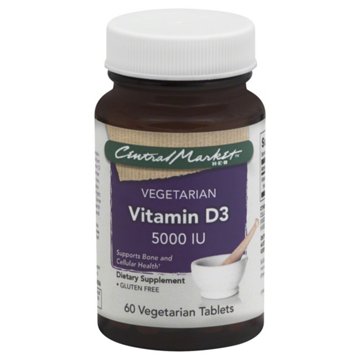 Central Market Vitamin D3 5000 IU Vegetarian Tablets, 60 ct