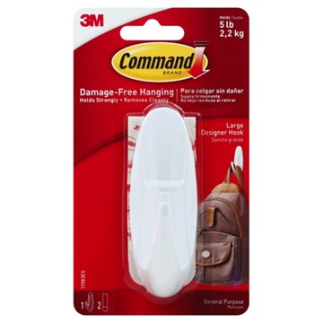 Command Large Designer Hook - White