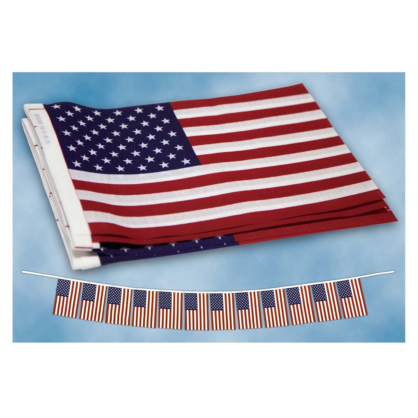 Seasonal Designs U.S. Flag Garland Patriotic Decoration; image 2 of 2