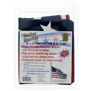 Seasonal Designs PolyCotton American Replacement Flag, 3' x 5'