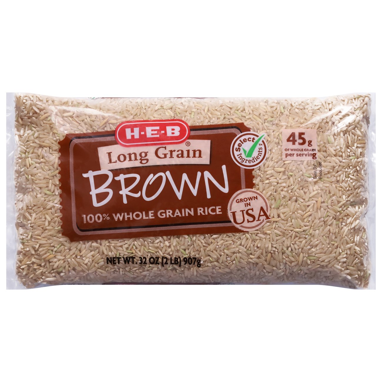 H-E-B Select Ingredients Long Grain Brown Rice - Shop Rice & Grains At ...