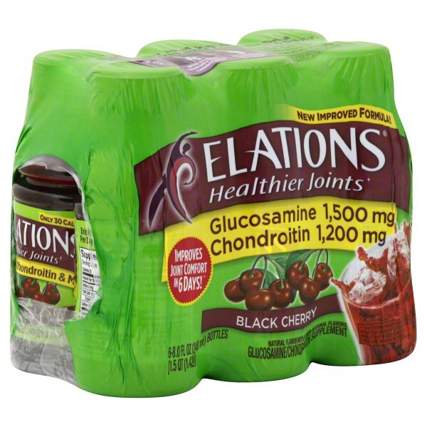 Elations Healthier Joints Glucosamine/Chondroitin Black Cherry Drink 6