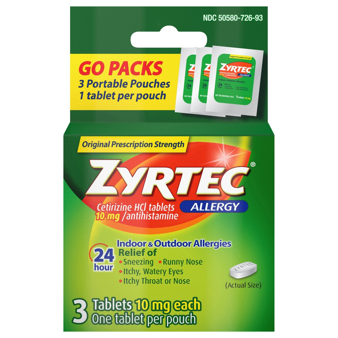 Zyrtec Allergy 24 Hour Relief Tablets 10 mg Shop Sinus & Allergy at