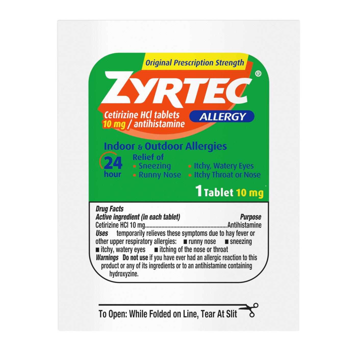 Zyrtec Allergy 24 Hour Relief Tablets - 10 mg; image 3 of 3