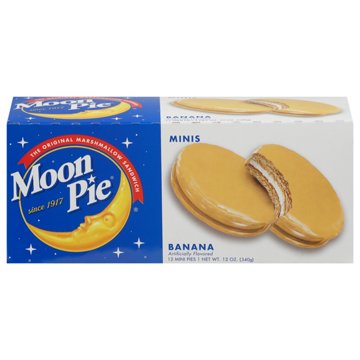 MoonPie Mini MoonPies Marshmallow Sandwich Cookies - Banana, 12 ct