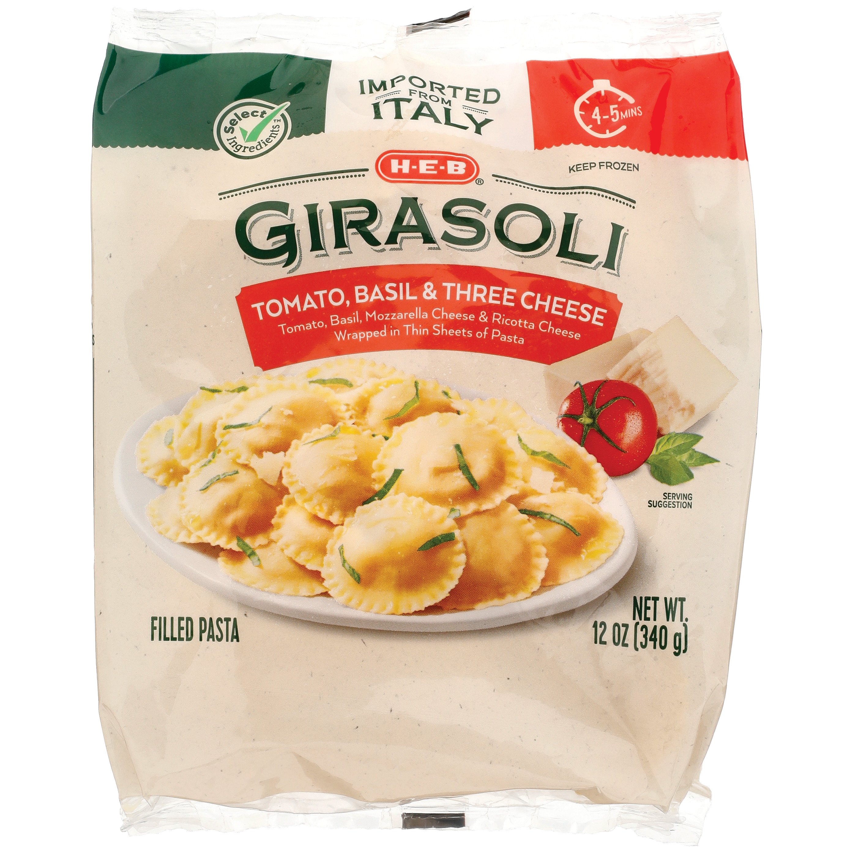 H-E-B Frozen Girasoli Filled Pasta - Tomato Basil & 3 Cheese - Shop ...