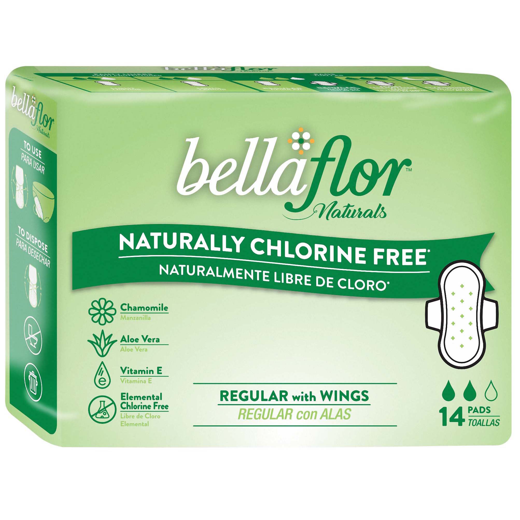 Bella Flor Regular Pads With Wings - Shop Feminine Care at H-E-B