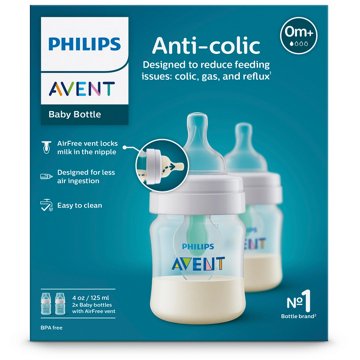 Avent Natural Feeding Classic 4 oz Bottles (0+ Months), 2 ct