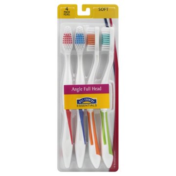 Hill Country Essentials Angle Full Head Soft Toothbrush, 4 ct