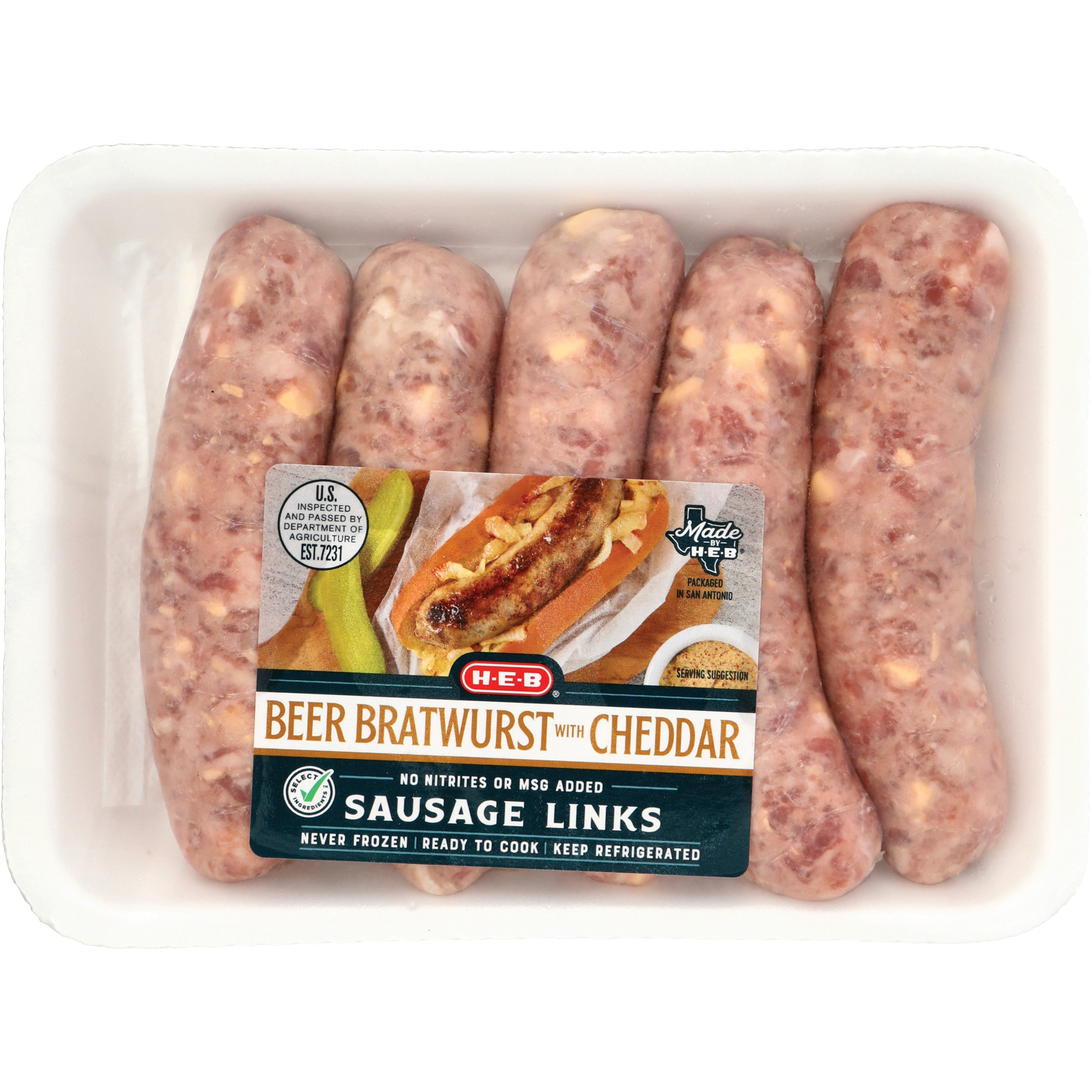 H E B Beer Bratwurst Pork Sausage Links Shop Sausage At H E B