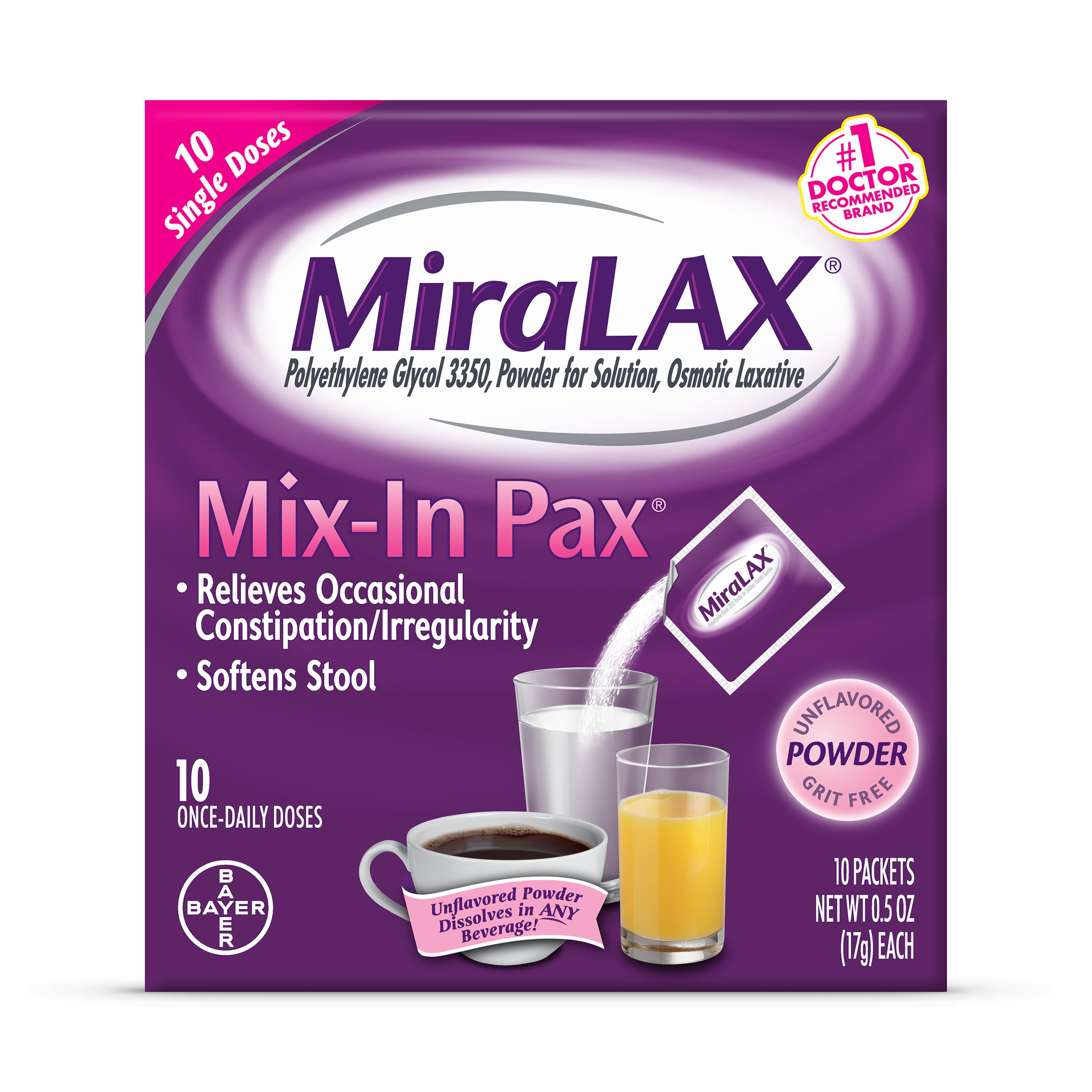 MiraLAX Laxative Powder Packets - Shop Digestion &amp; Nausea at H-E-B