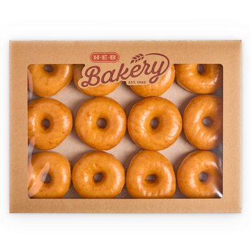 H-E-B Bakery Glazed Yeast Donuts, 12 ct
