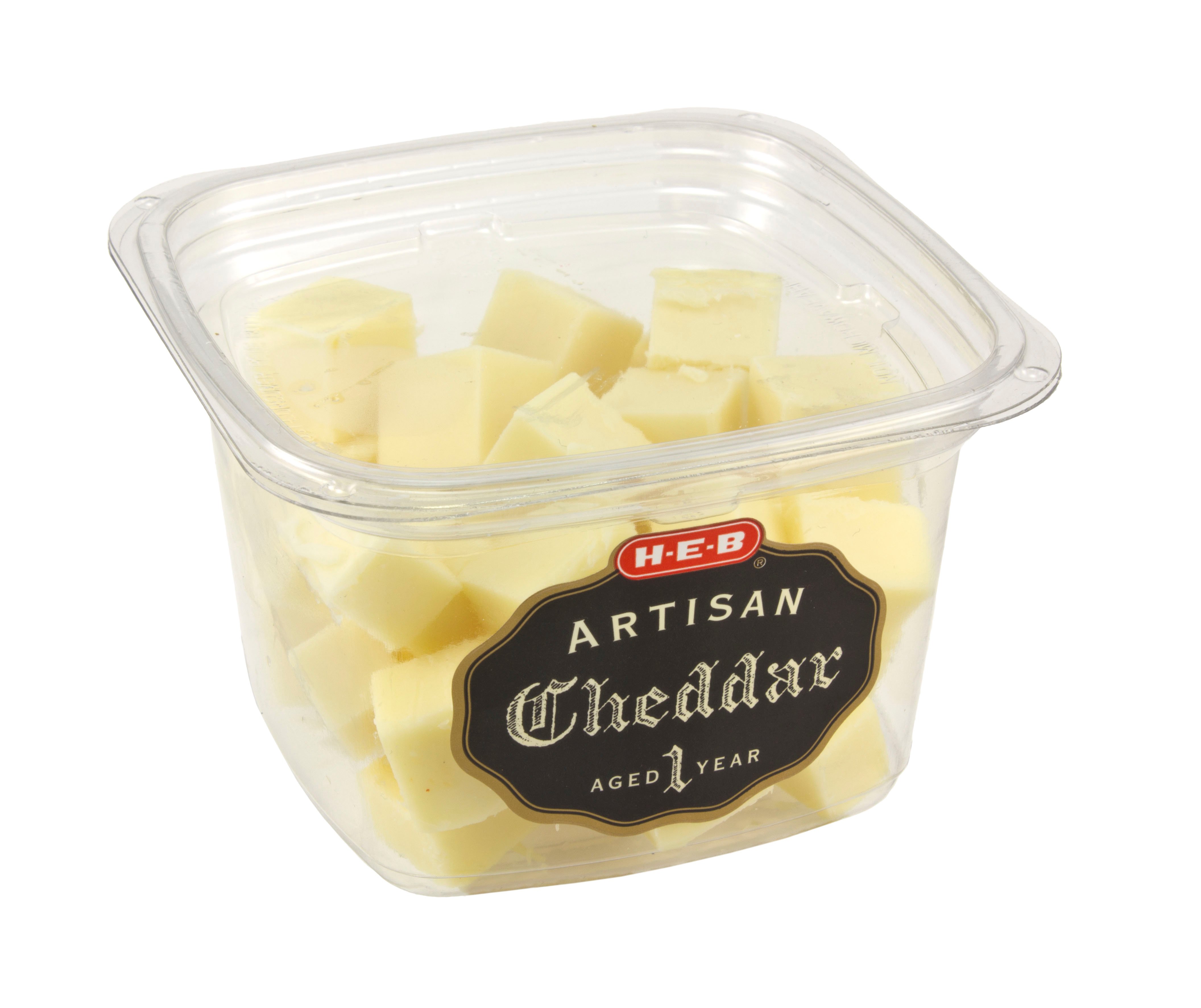 HEB Artisan White Cheddar Cubes Shop Cheese at HEB
