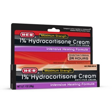 H-E-B 1% Maximum Strength Intensive Healing Formula Hydrocortisone Cream, 1 oz