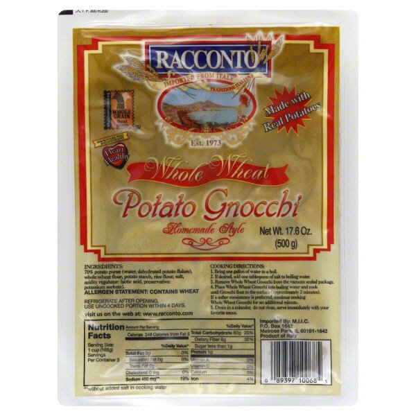 Racconto Whole Wheat Potato Gnocchi Shop Pasta at HEB