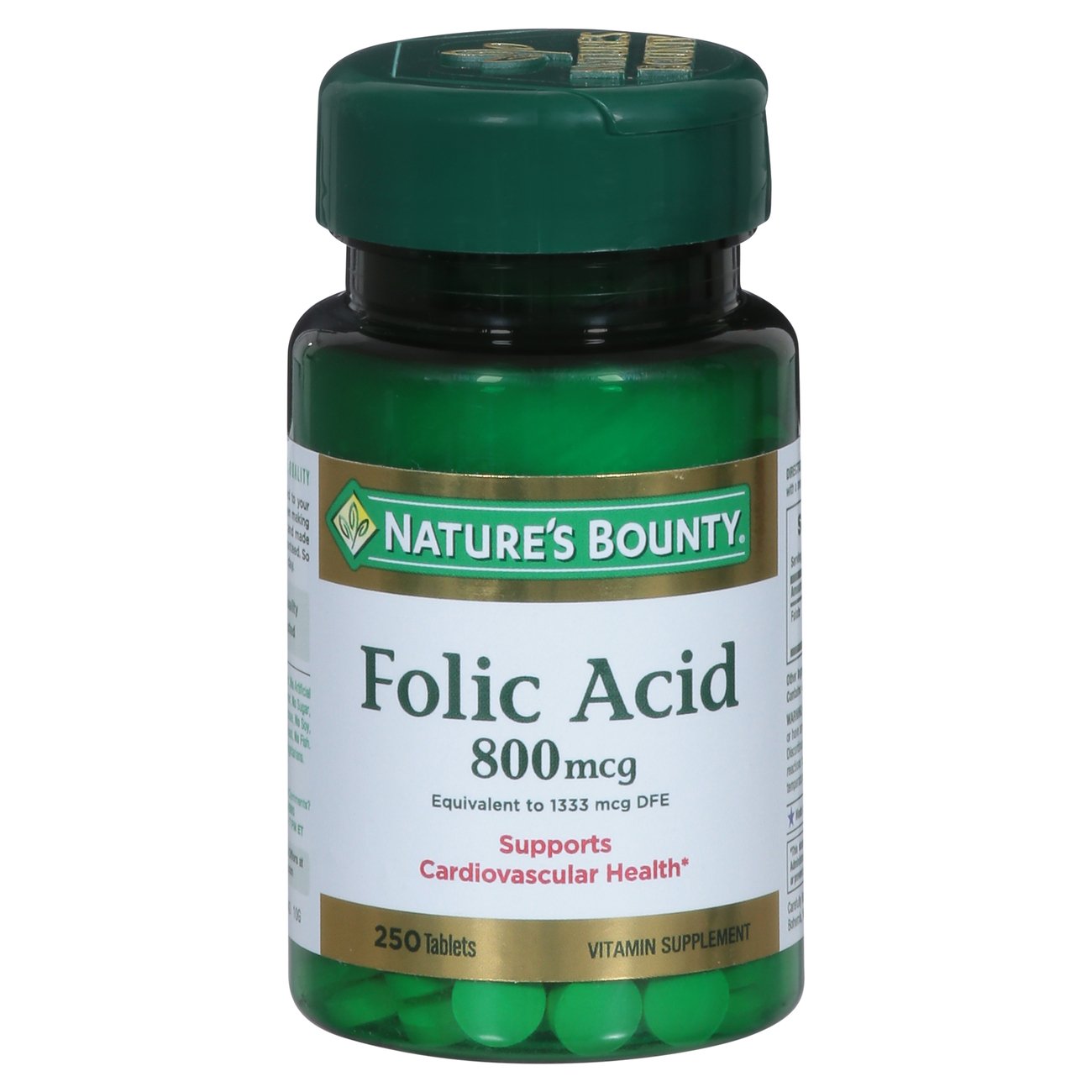 Nature's Bounty Maximum Strength Folic Acid 800 Mcg Tablets - Shop ...