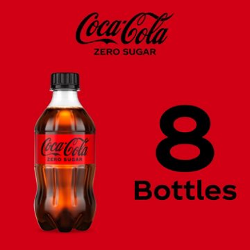 Coca-Cola Zero Sugar Soda Soft Drink 8 pk Bottles