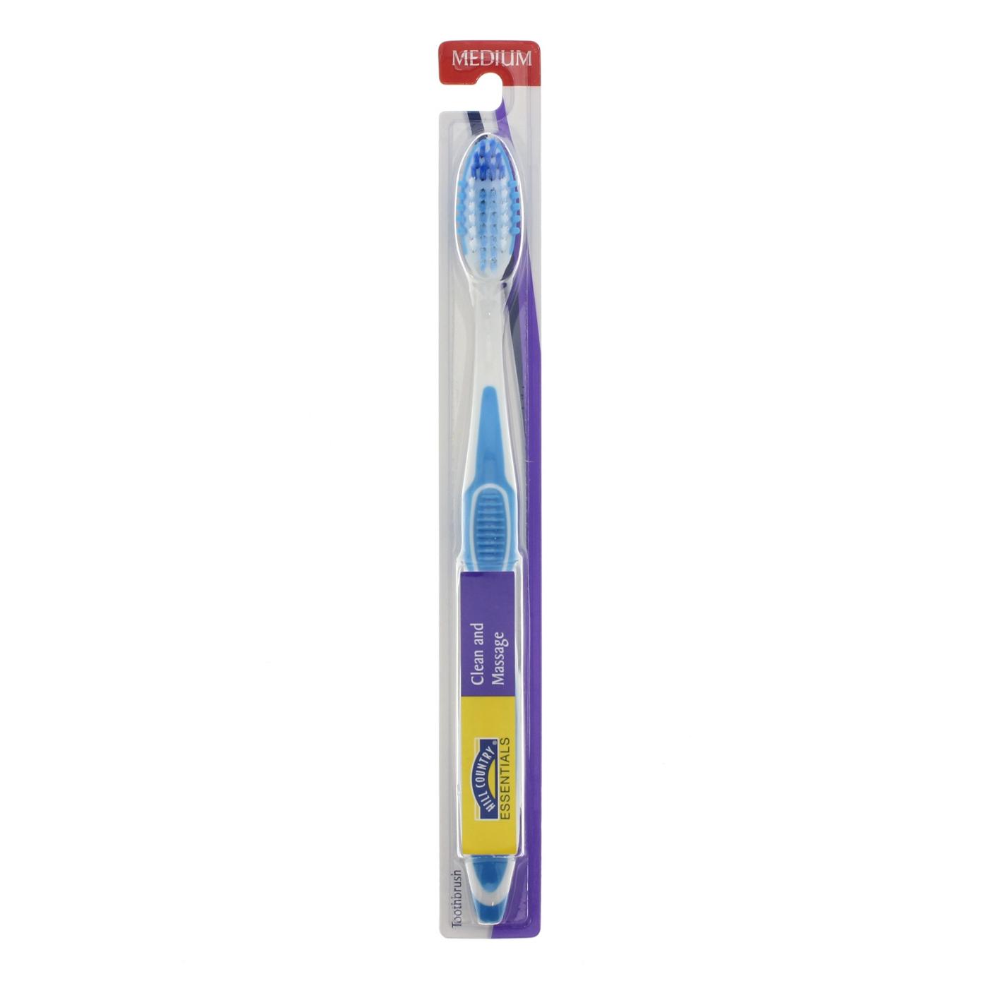 Hill Country Essentials Clean and Massage Medium Toothbrush - Colors May Vary; image 2 of 4