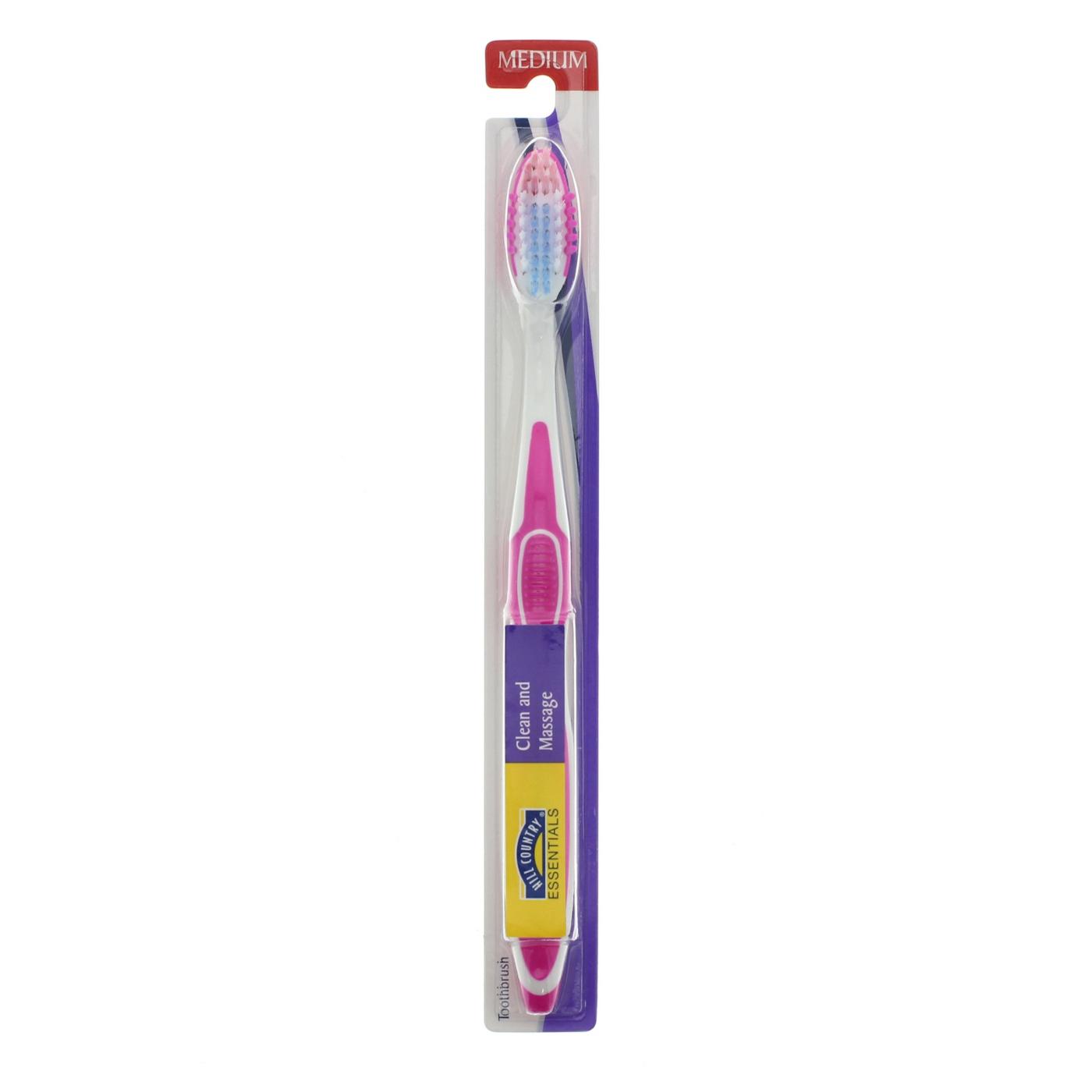 Hill Country Essentials Clean and Massage Medium Toothbrush - Colors May Vary; image 3 of 4