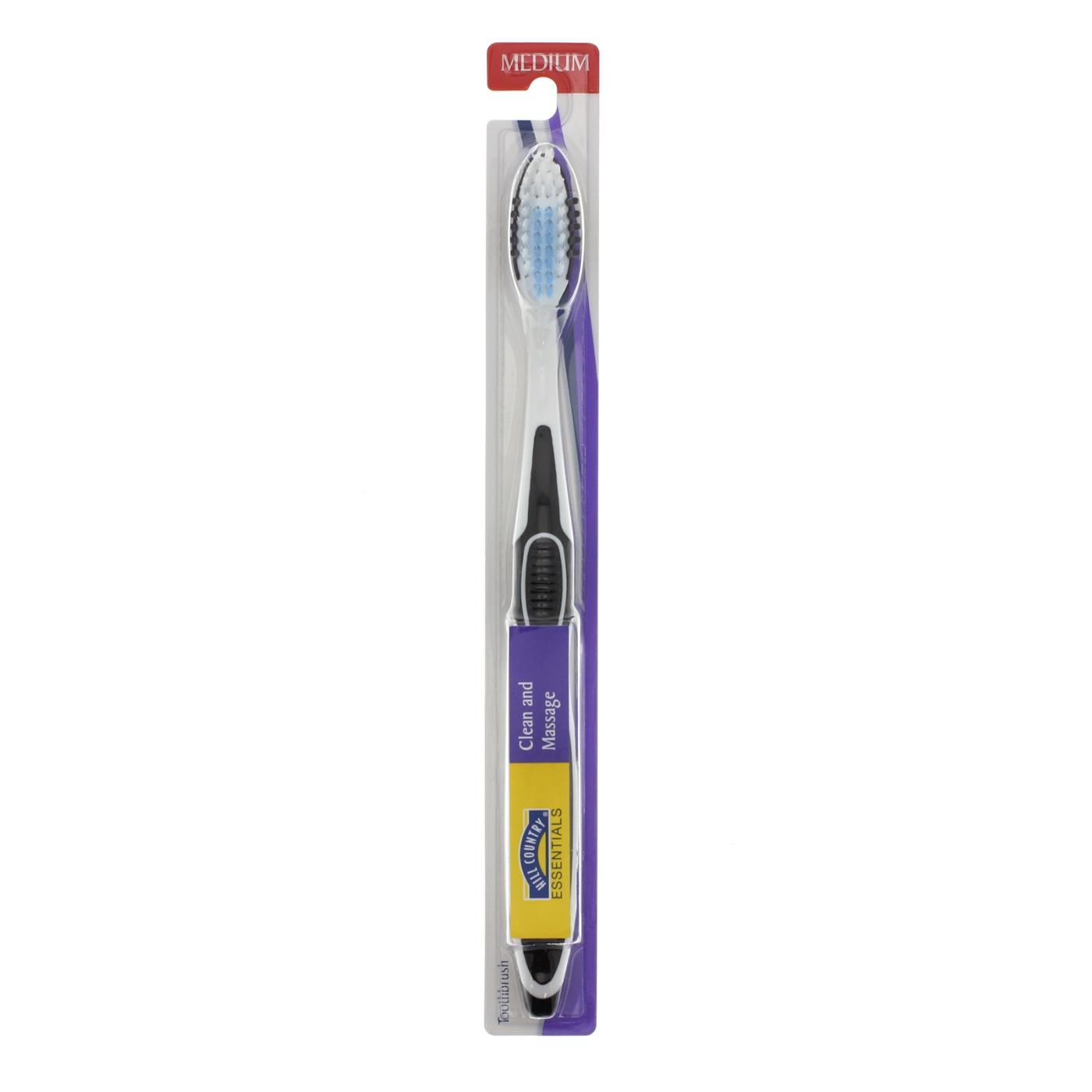 Hill Country Essentials Clean and Massage Medium Toothbrush - Colors May Vary; image 4 of 4