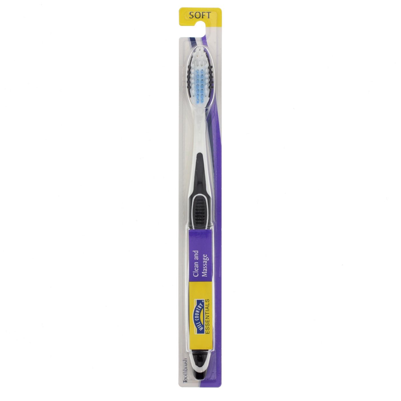 Hill Country Essentials Clean and Massage Soft Toothbrush - Colors May Vary; image 1 of 4