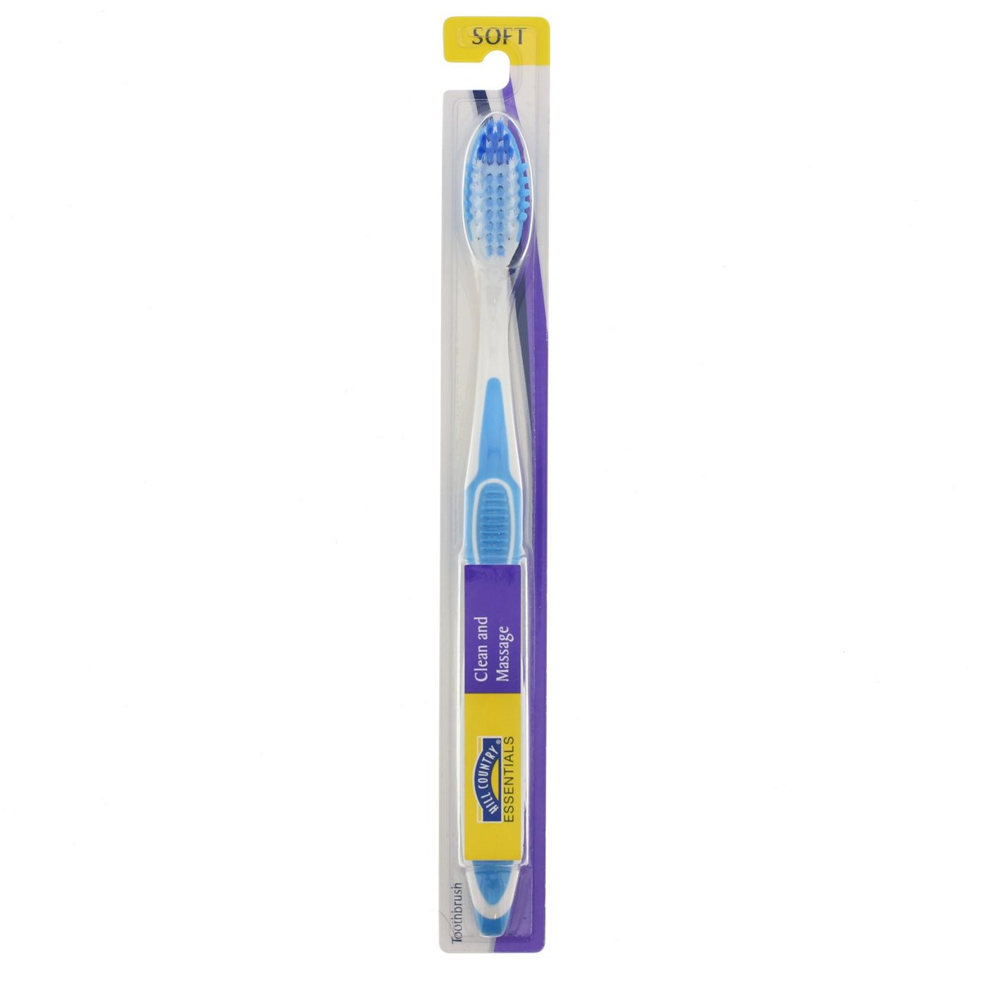 Hill Country Essentials Clean and Massage Soft Toothbrush - Colors May Vary; image 2 of 4