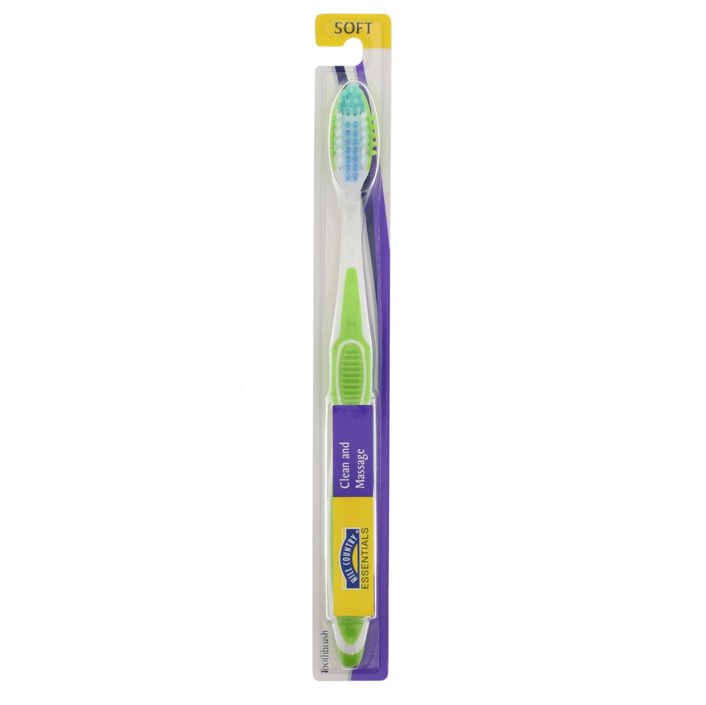 Hill Country Essentials Clean and Massage Soft Toothbrush - Colors May Vary; image 3 of 4