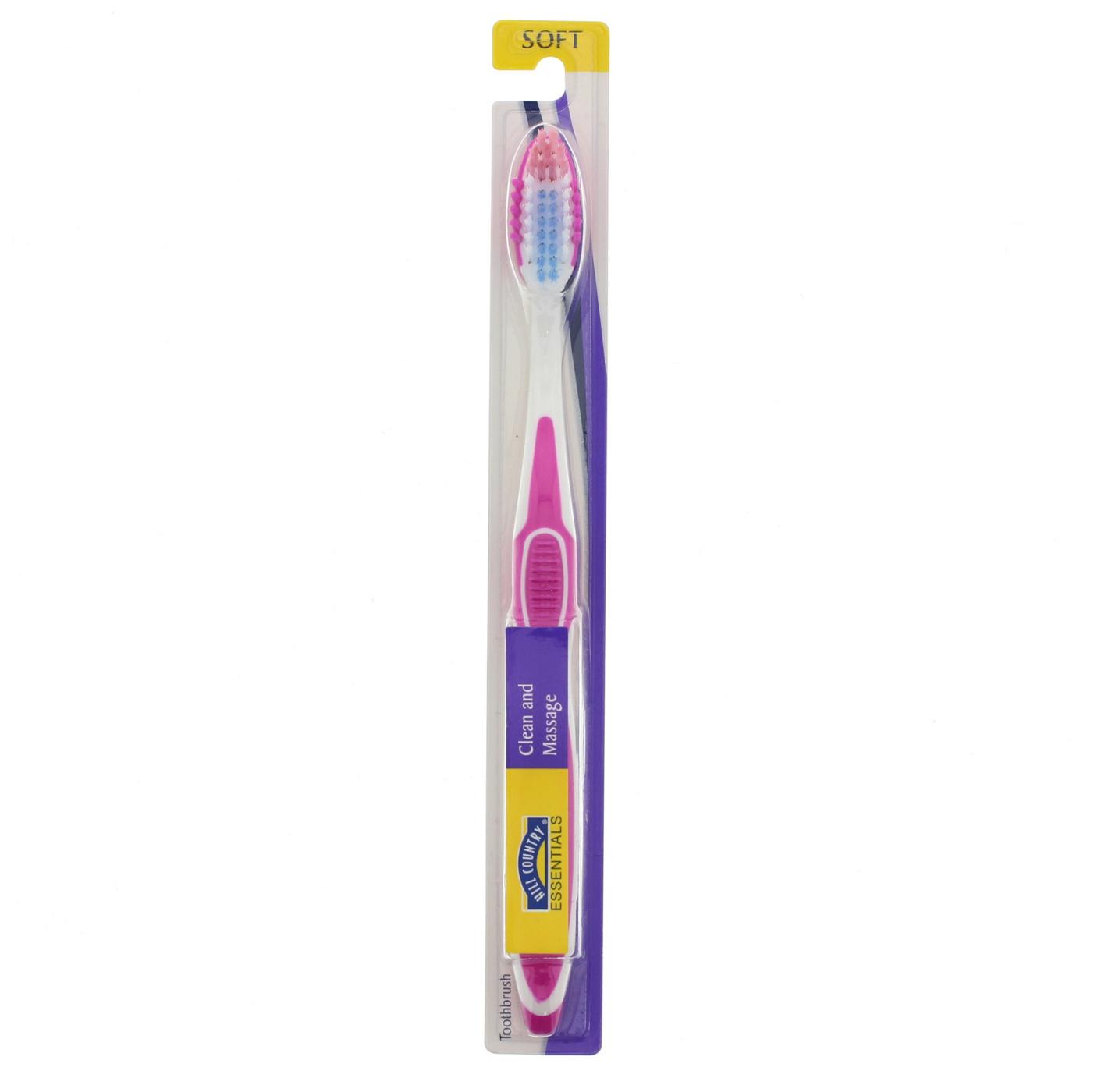Hill Country Essentials Clean and Massage Soft Toothbrush - Colors May Vary; image 4 of 4
