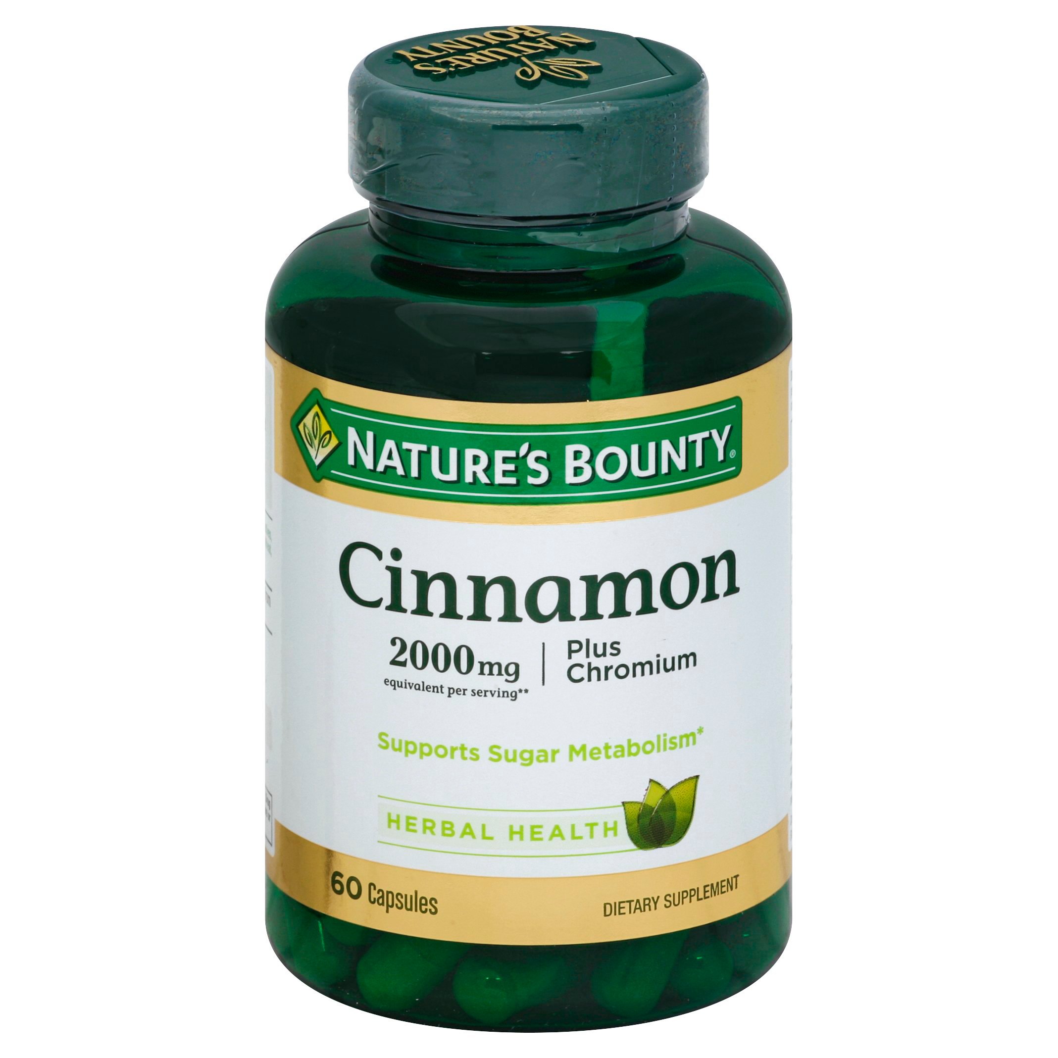 Nature's Bounty Cinnamon 2000 mg Plus Chromium Capsules Shop Herbs & Homeopathy at HEB