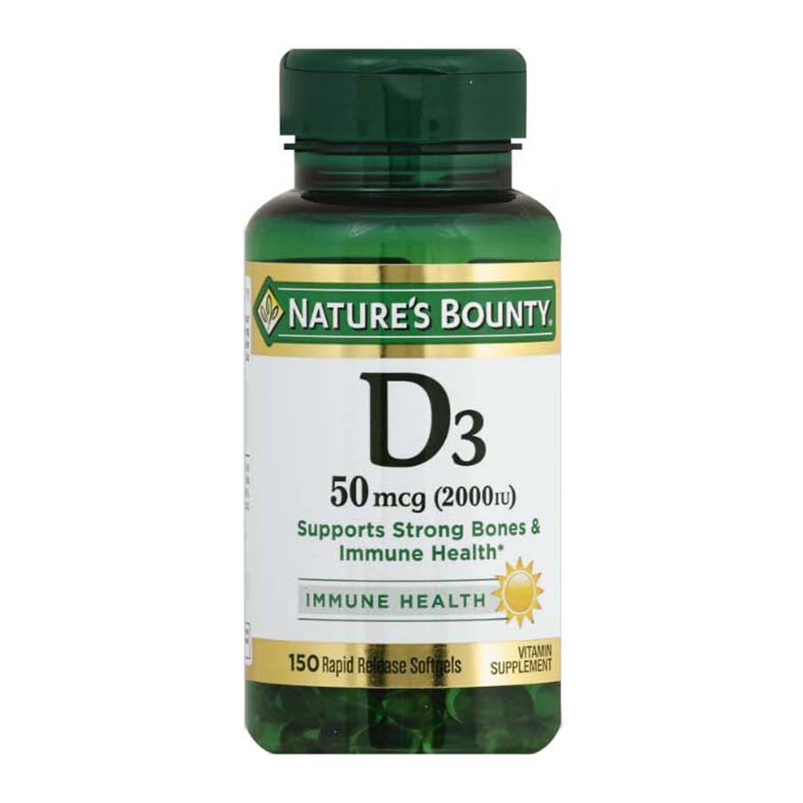 Nature's Bounty Vitamin D3 50 mcg (2000 IU) Softgels Shop Vitamins A