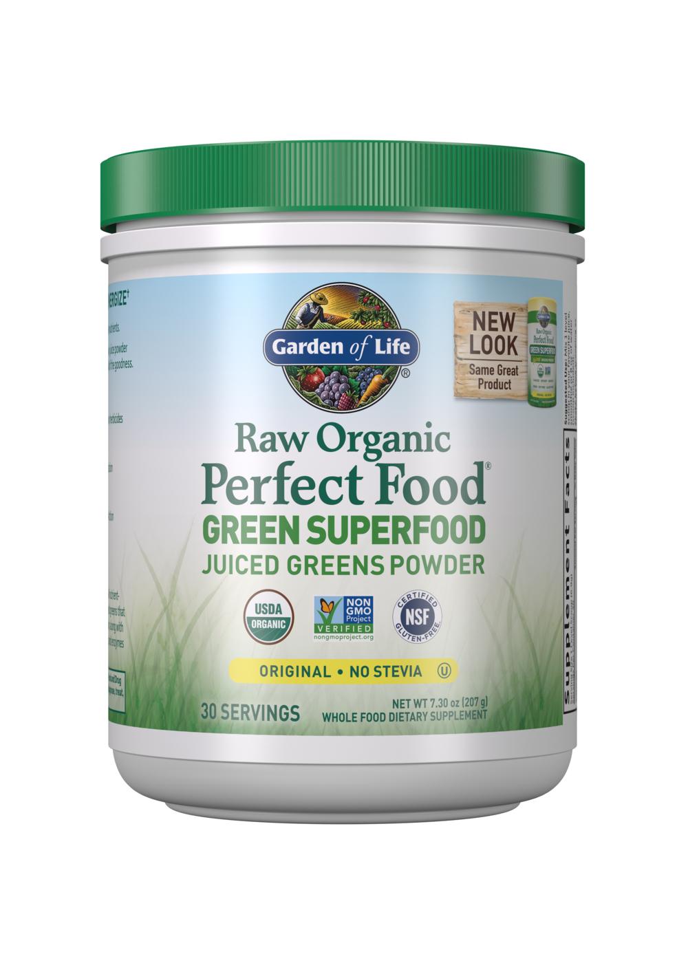 Garden of Life Raw Organic Perfect Food Green Superfood Original No Stevia Juiced Greens Powder; image 1 of 2