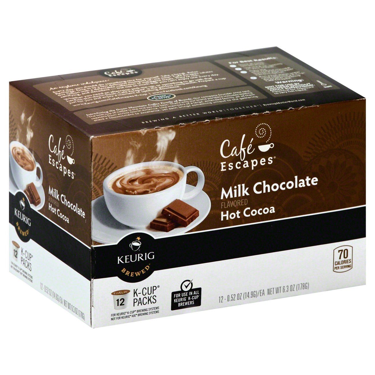 Cafe Escapes Milk Chocolate Hot Cocoa Flavor K Cups