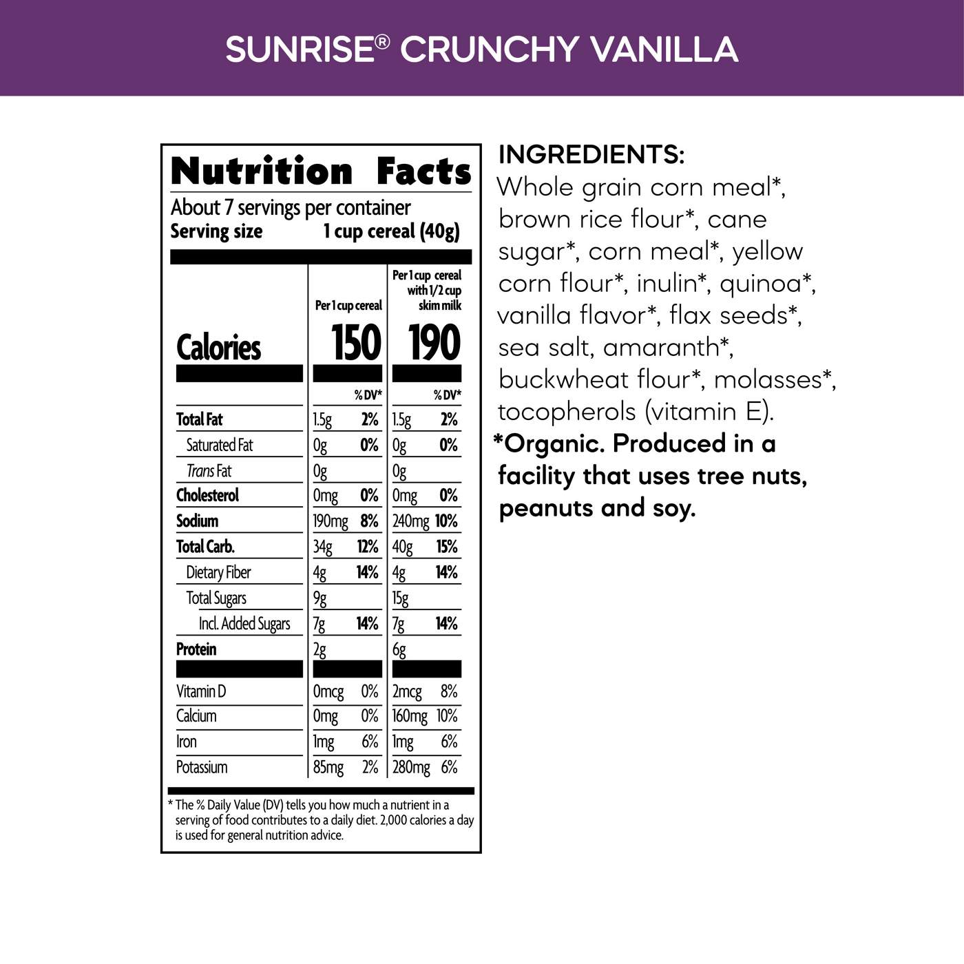 Nature's Path Organic Crunchy Vanilla Sunrise Cereal; image 4 of 6