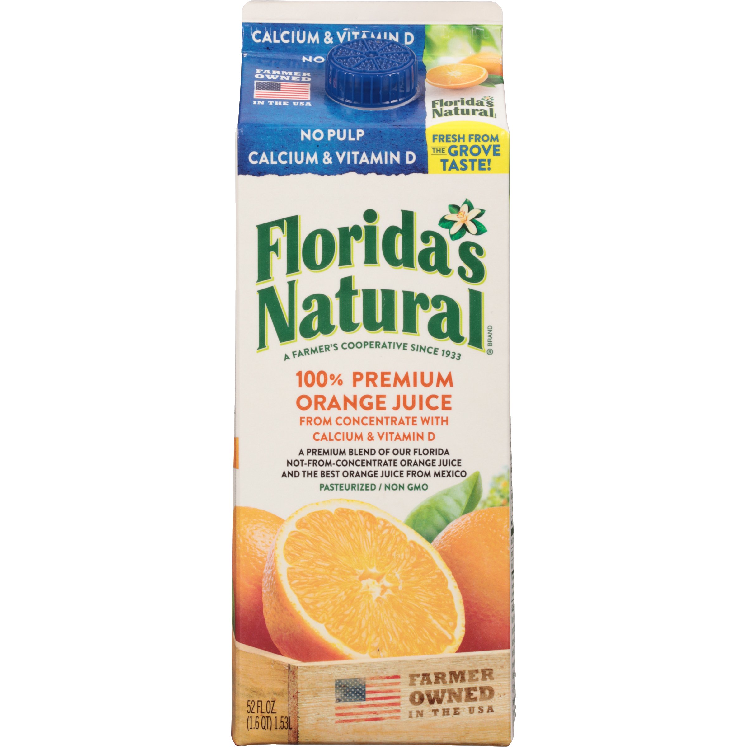 Florida's Natural No Pulp 100% Premium Florida Orange Juice with Calcium &  Vitamin D - Shop Juice at H-E-B