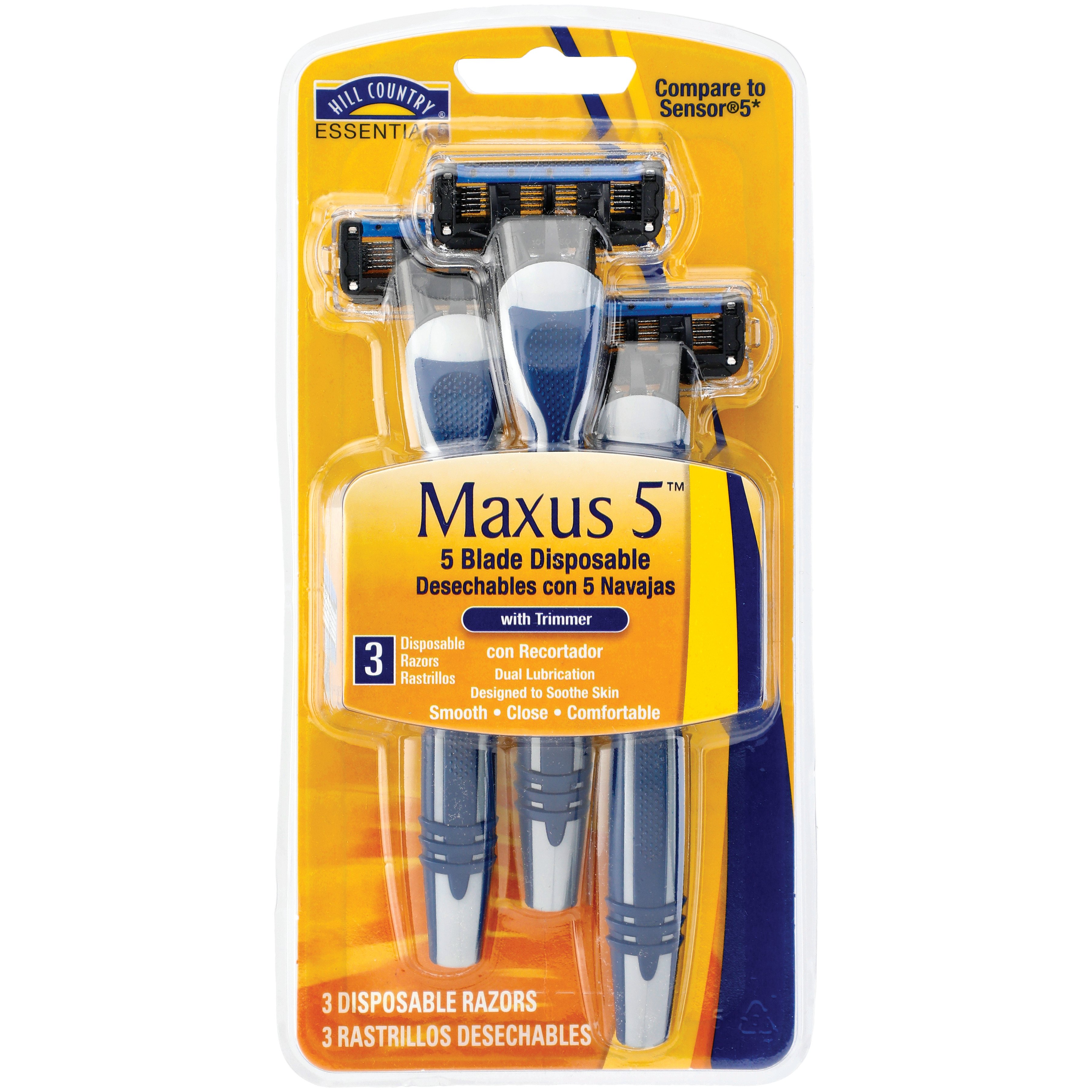 Hill Country Essentials Maxus5 Men's Disposable Razors Shop Shaving