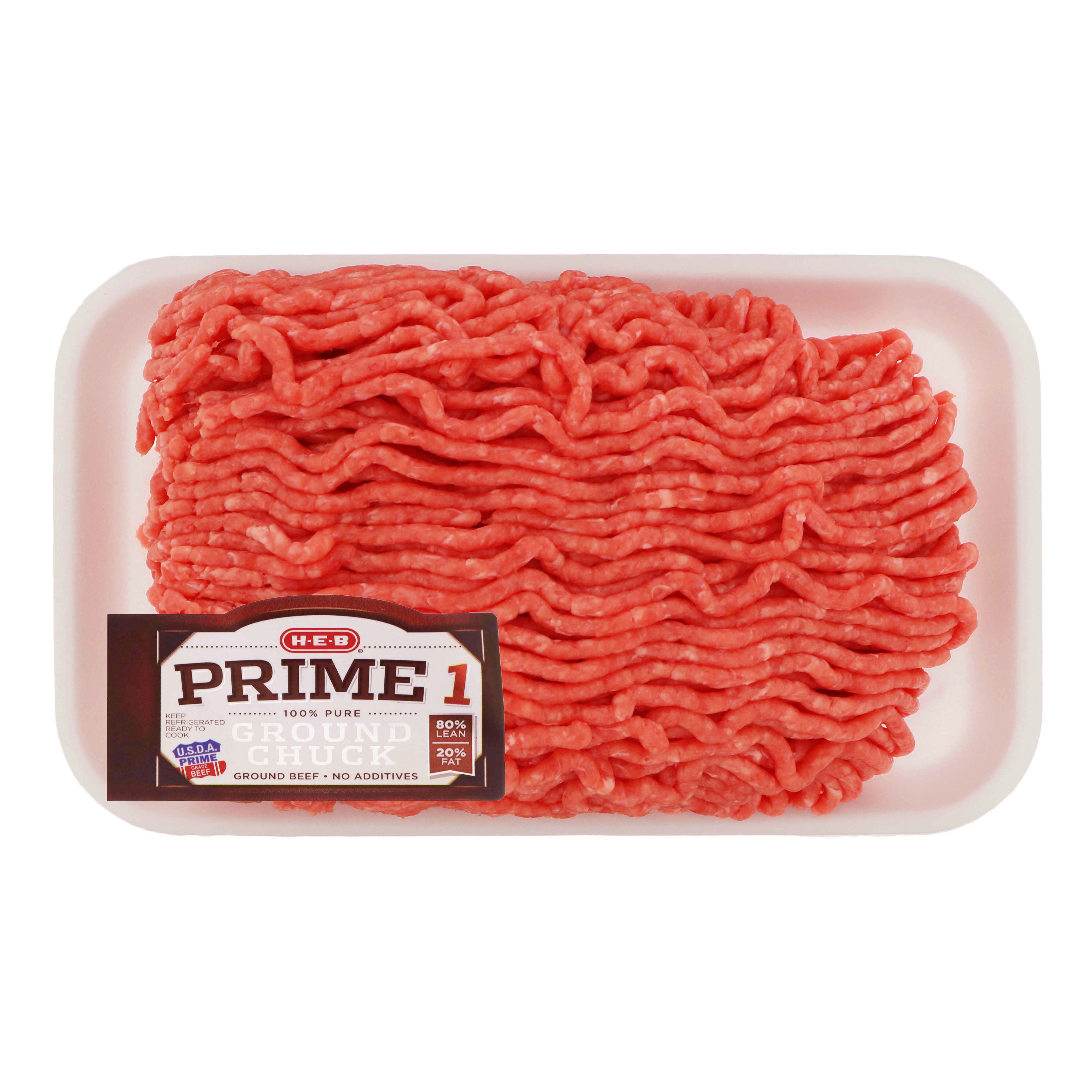 H-E-B Prime 1 Ground Beef Chuck, 80% Lean - Shop Beef At H-E-B