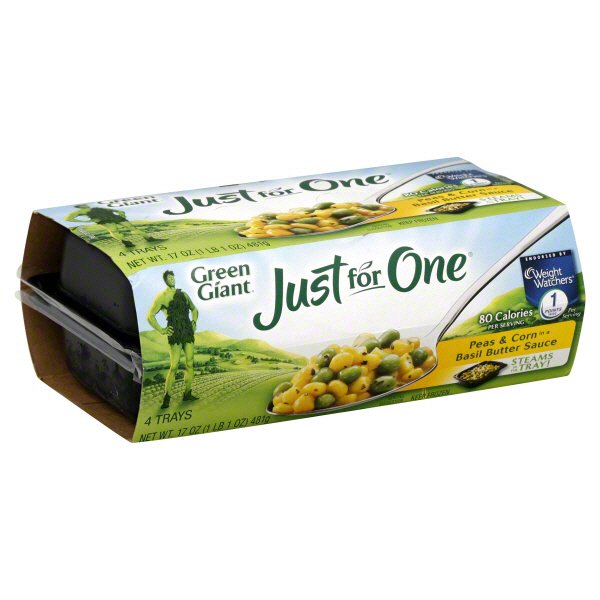 Green Giant Just for One Peas and Corn in a Basil Butter Sauce 4 CT