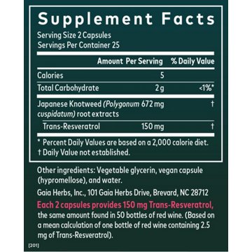 Gaia Herbs DailyWellness Resveratrol 150 Liquid Phyto-Caps, 50 ct
