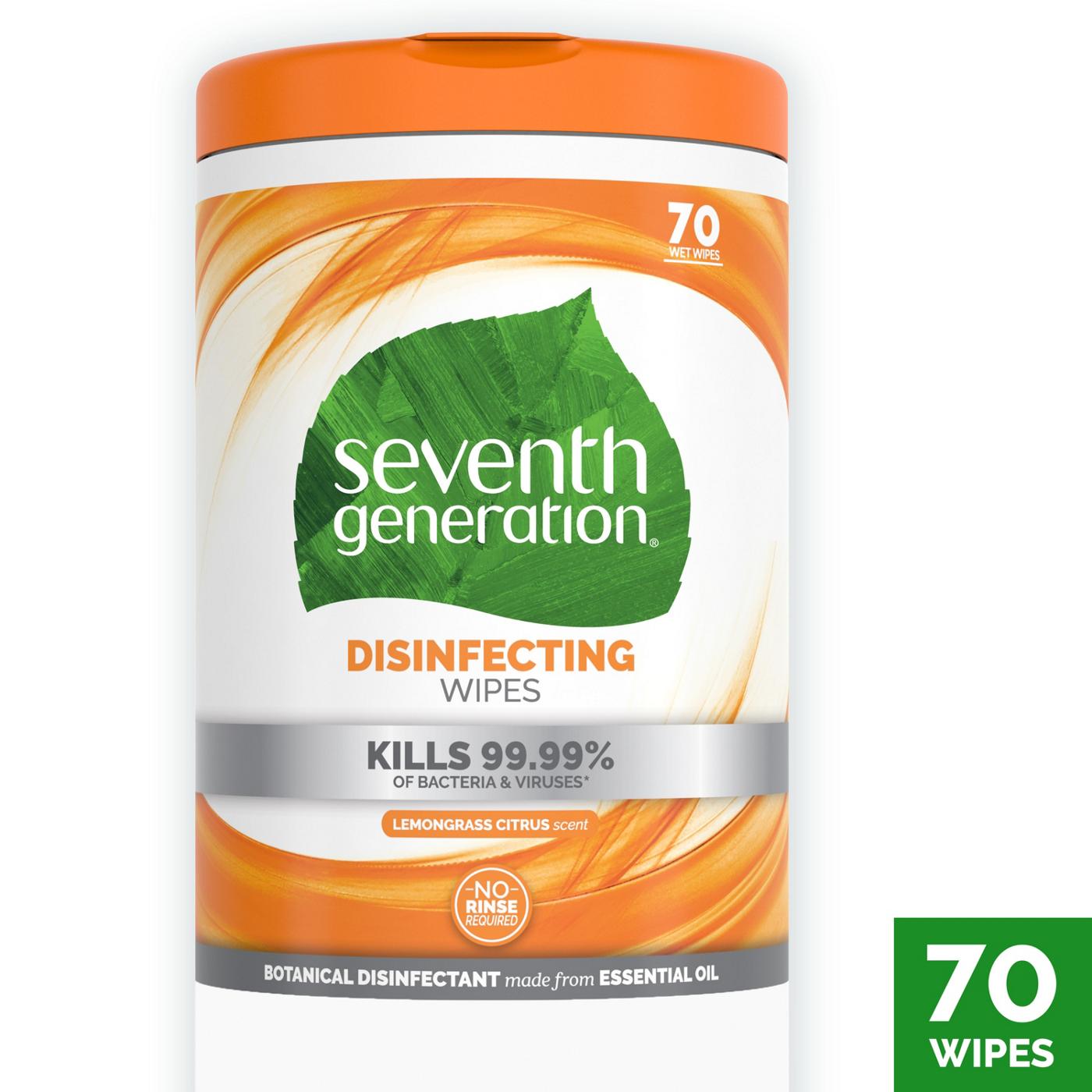 Seventh Generation Lemongrass Citrus Scent Disinfecting Wipes - Shop All  Purpose Cleaners at H-E-B