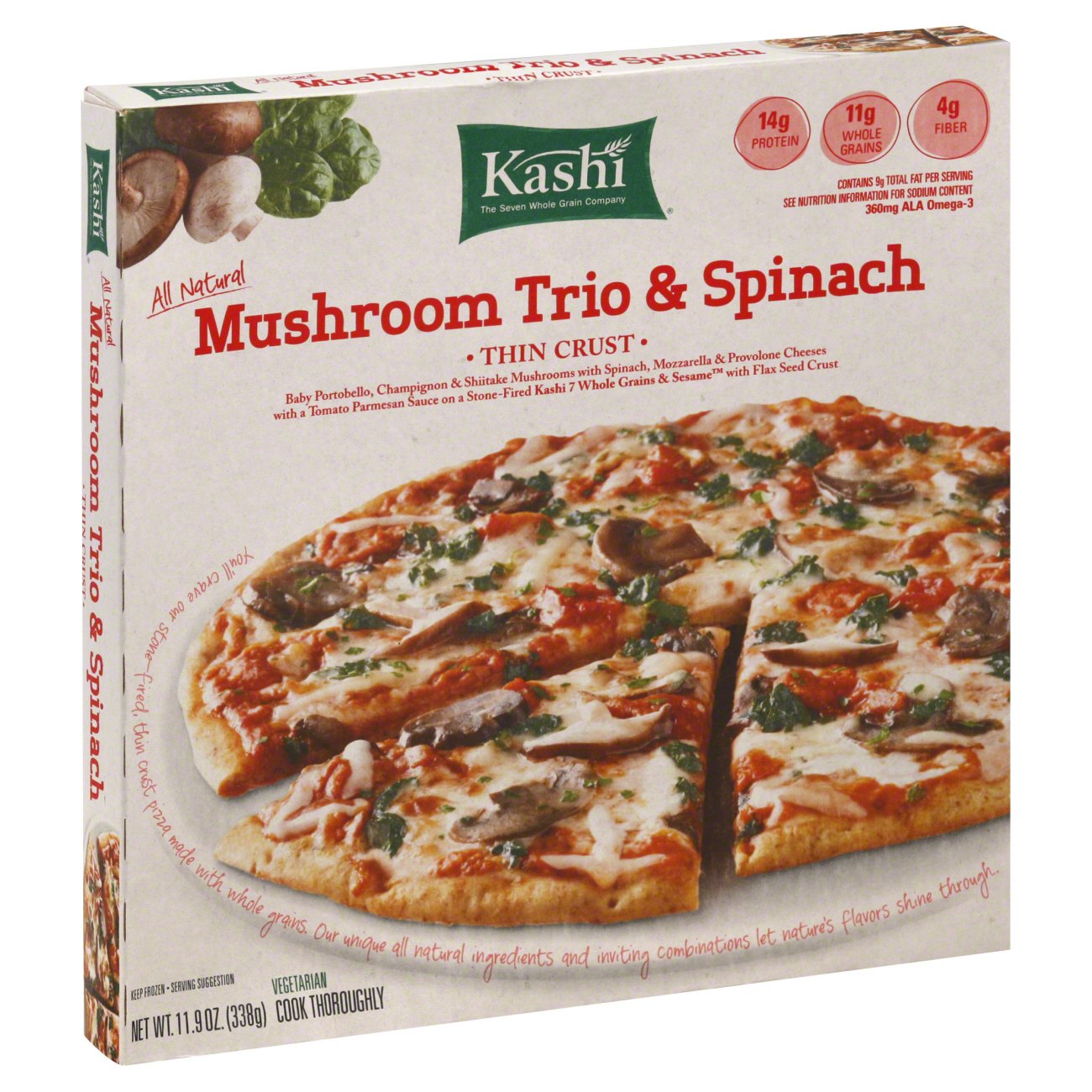KASHI PIZZA MUSHROOM TRIO & SPINACH 11.9OZ