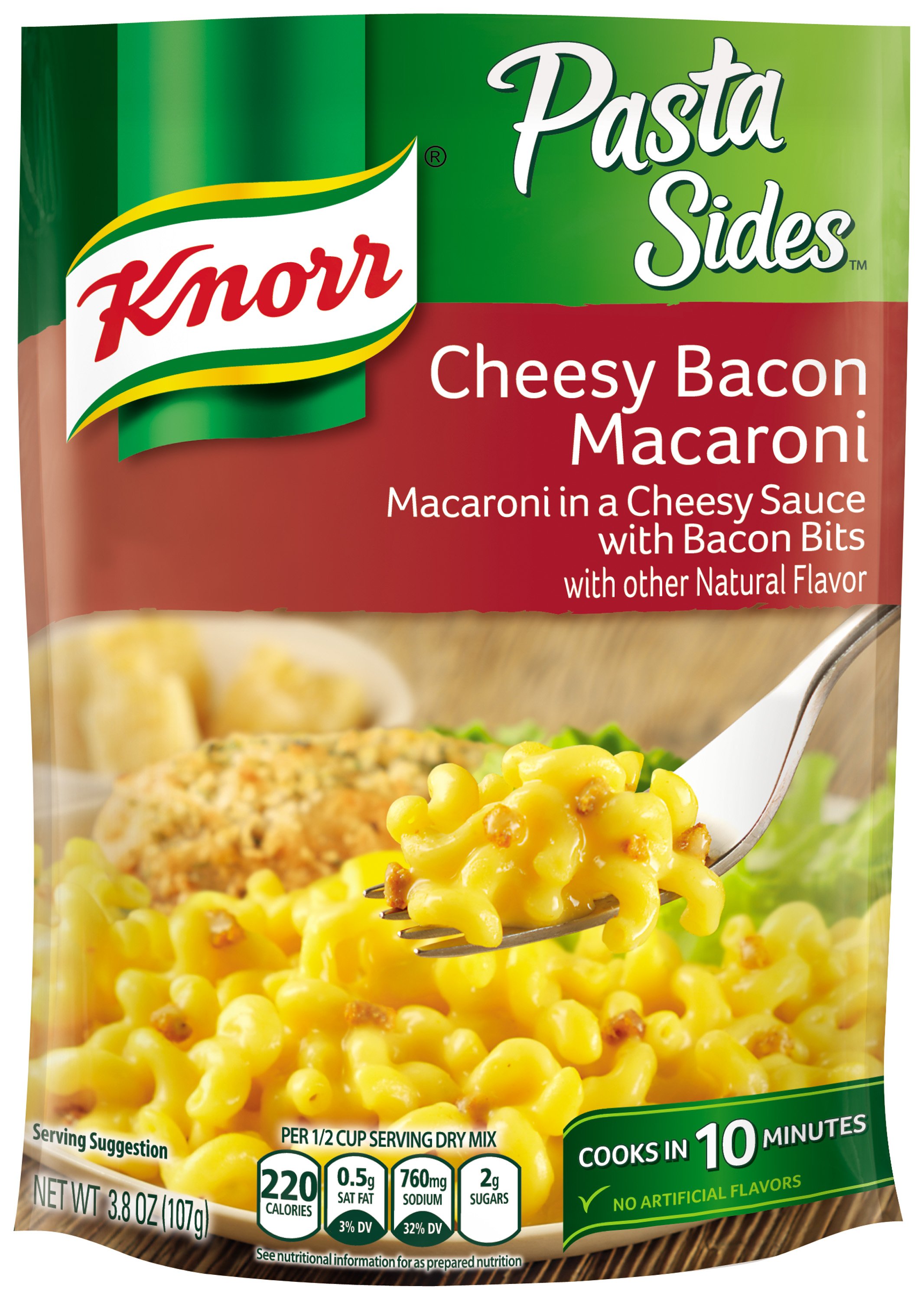 Knorr Cheesy Bacon Macaroni Pasta Sides Shop Pantry Meals at HEB
