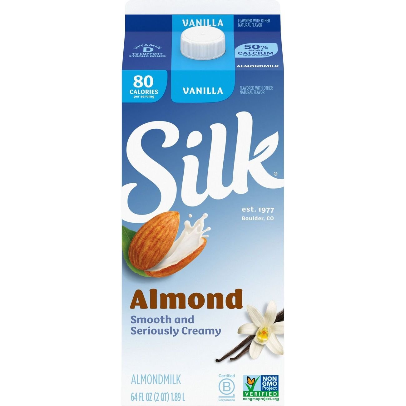 Silk Vanilla Almond Milk, Half Gallon Shop Milk at HEB