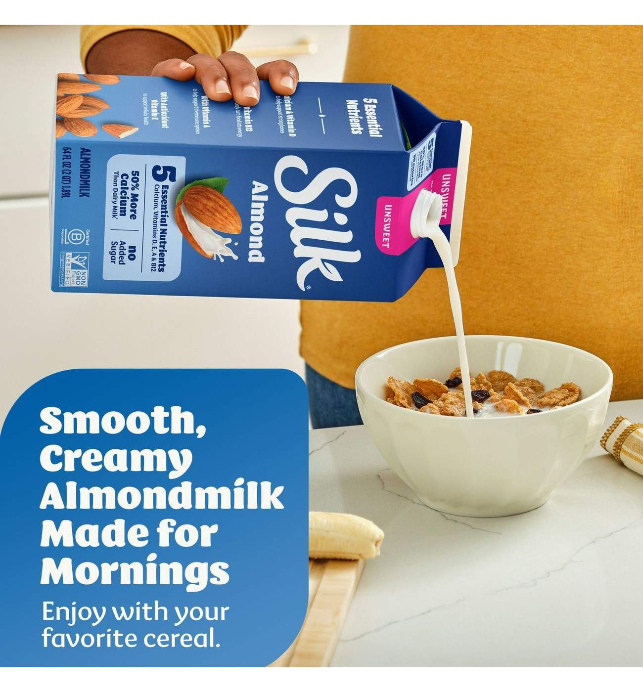 Silk Vanilla Almond Milk; image 2 of 10